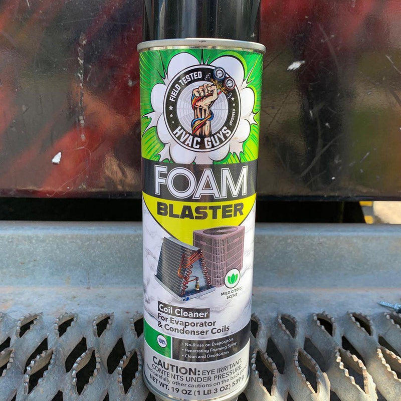 HVAC Guys - Foam Blaster (18oz.) - Penetrating Coil Cleaner - for AC and Refrigeration Units - Clean and Deodorize Evaporator (No-Rinse) & Condenser